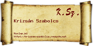 Krizsán Szabolcs névjegykártya
